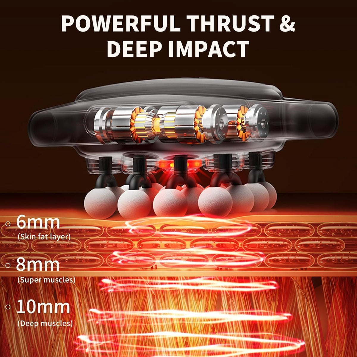 CALMORA 16 Head Deep Tissue Massage Gun for Muscle Pain Relief – Percussion Massager with 30 Speeds & 3 Modes, Quiet Handheld Massage Gun for Back, Neck, Legs & Full Body Recovery