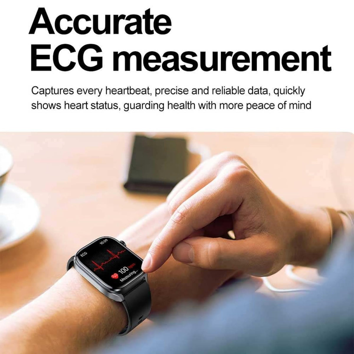 CALMORA 2025 Smart Watch with Bluetooth Calling & ECG HRV Tracking | SpO2 Heart Rate Fitness Tracker, Sleep Monitor, Sports Modes Waterproof Smartwatch for Android iPhone