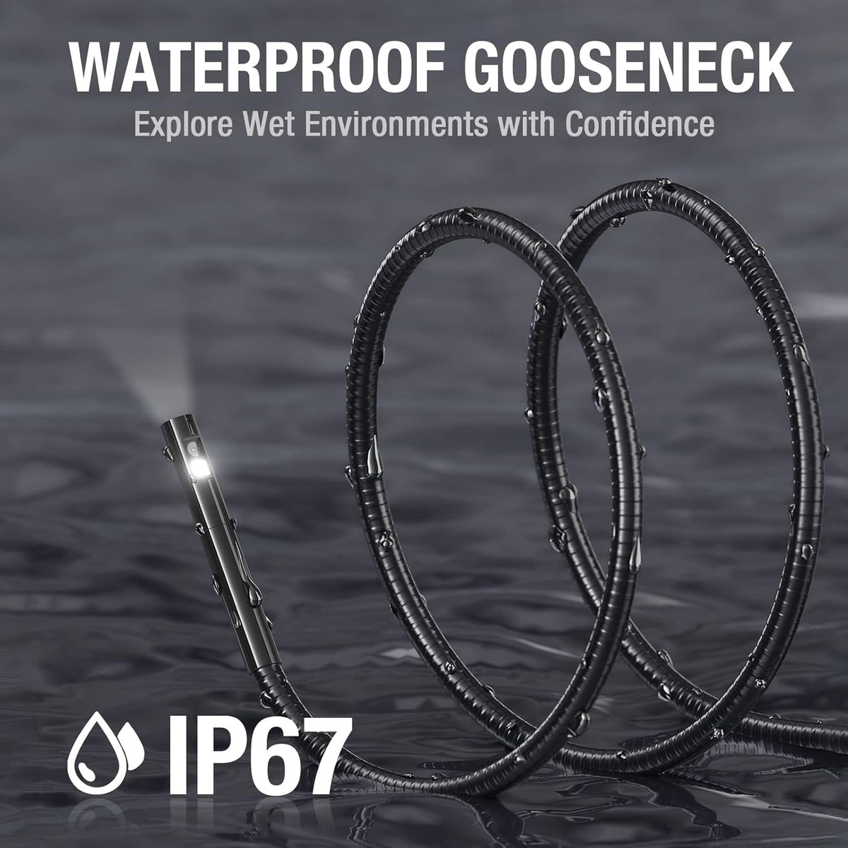 Calmora Teslong NTS300 Endoscope, Dual Lens Inspection Camera 8mm/0.31inch Waterproof Probe Cable 16.5Ft