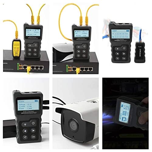 Advanced Cable Tester with PoE Multifunction Wire Tracker Network Cable Tester for te Toner Tool Kit with Bag Probe Audio Tone for LAN CAT5 CAT6 Tracker Underground Telephone Line Finder Home Repair