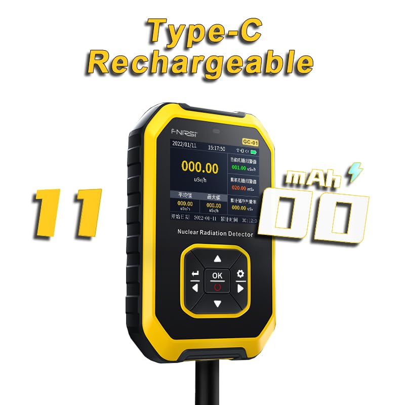 Premium Geiger Counter Radiation Detector, Rechargeable Handheld Nuclear Radiation Dosimeter for Protection and Survival Gear, Beta Gamma X-ray Monitor Meter with LCD Displayv