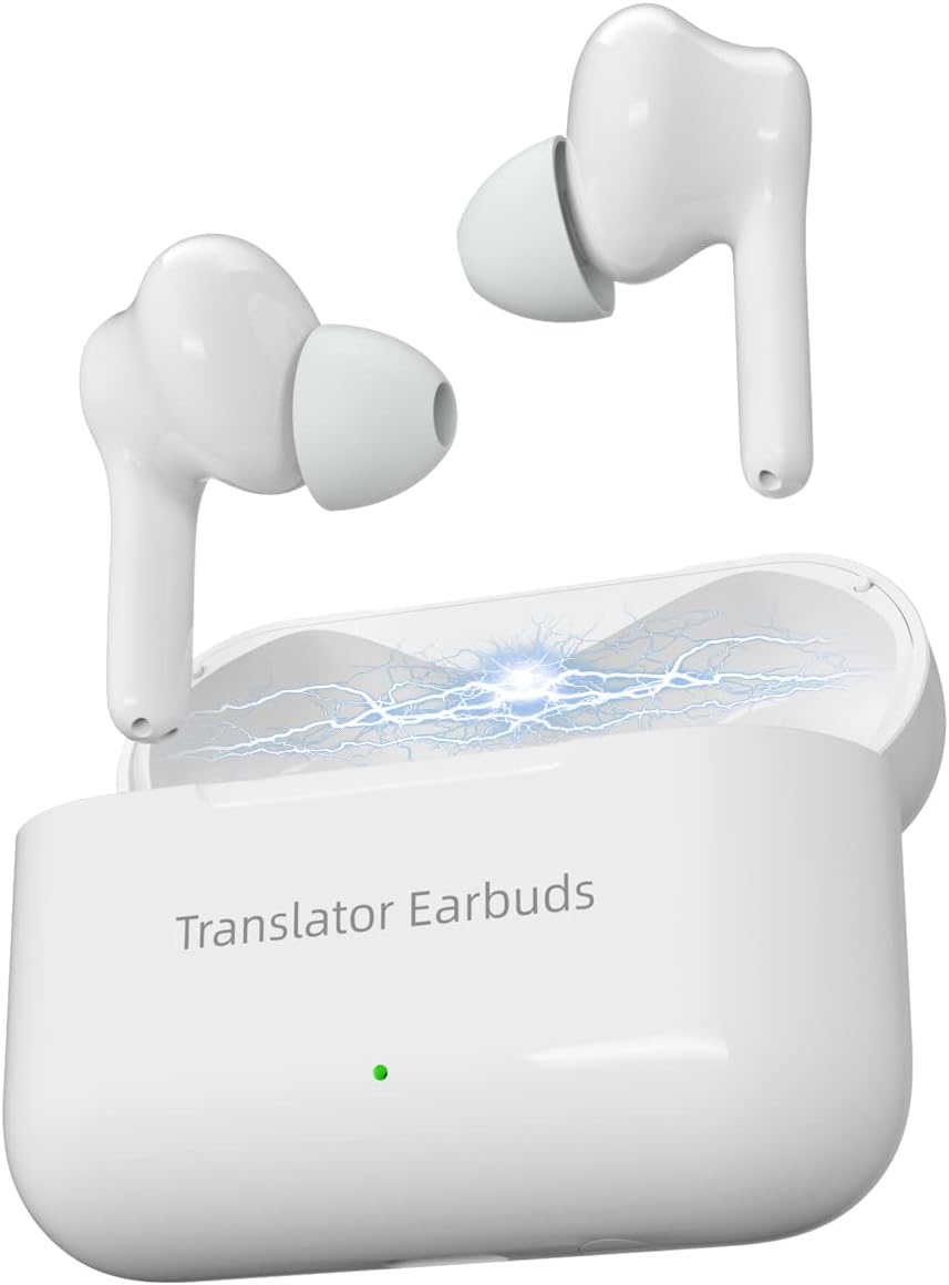 ANFIER Language Translator Earbuds M6 Support 71 Languages & 56 Accents 0.5s Real Time Translation, for Music and Calling, Wireless Translator Device with APP Fit iOS & Android