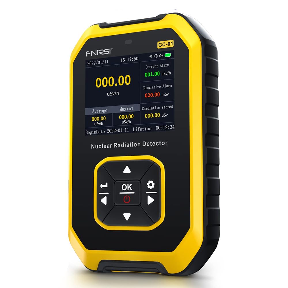 Premium Geiger Counter Radiation Detector, Rechargeable Handheld Nuclear Radiation Dosimeter for Protection and Survival Gear, Beta Gamma X-ray Monitor Meter with LCD Displayv