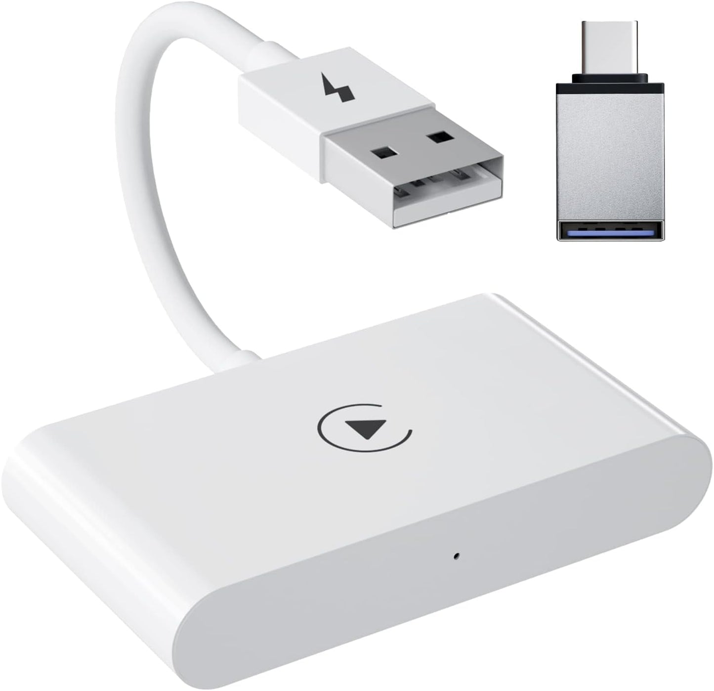 Wireless CarPlay Adapter for iPhone, Wireless Carplay Dongle Converts Factory Cars Wired Carplay to Wireless, Carplay Bluetooth Adapter, 5Ghz WiFi Auto-Connect Online Update, Support iOS 13+, White