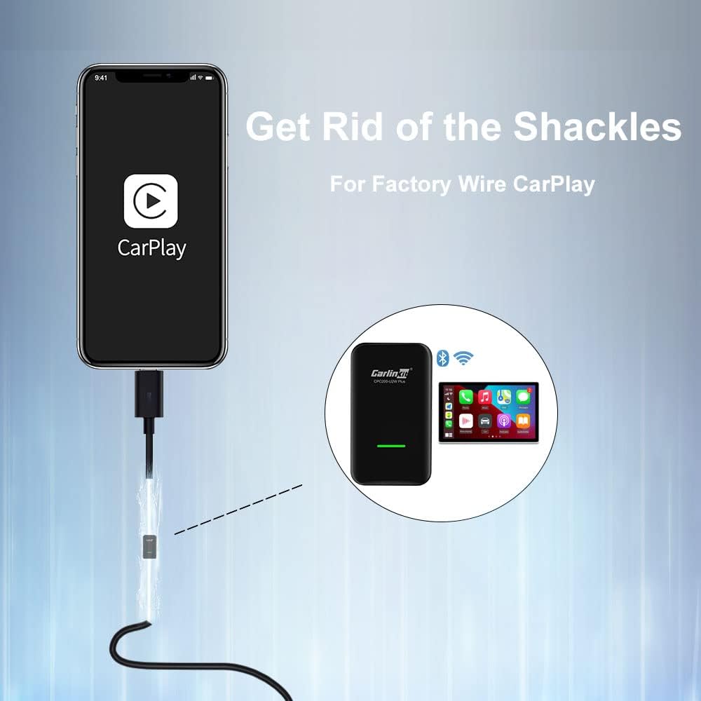 Carlinkit2.0 Carplay Dongle Adapter for Factory Wired CarPlay Cars,Compatible with Audi/Porsche/Volvo/Volkswagen/Ford/Hyundai/Mercedes(Model Year: 2017 2018 2019) Convert Wired to Wireless Carpaly.