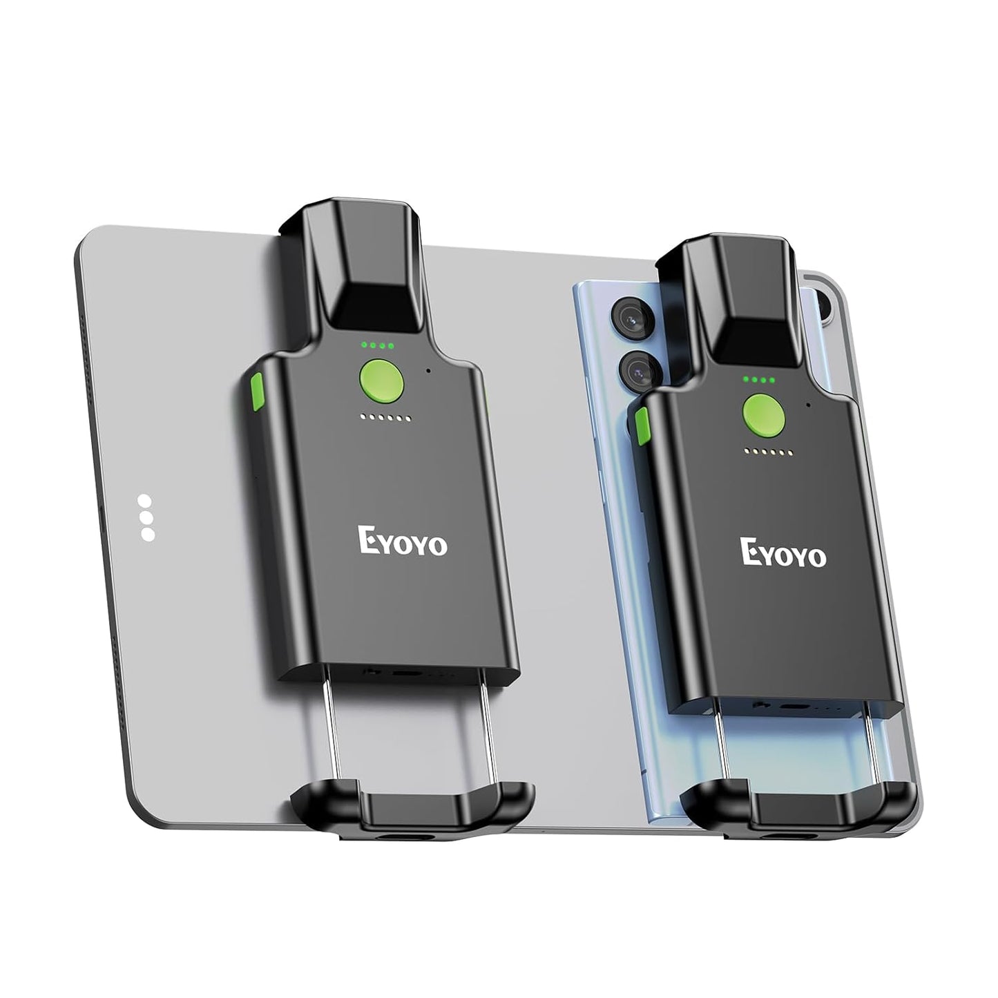 2D Backclip Bluetooth Barcode Scanner Compatible with iPad, Tablet, iPhone, Android Phone, 3000mAh Rechargeable Battery with Level Indicator, Wireless QR Bar Code Reader for Warehouse Inventory