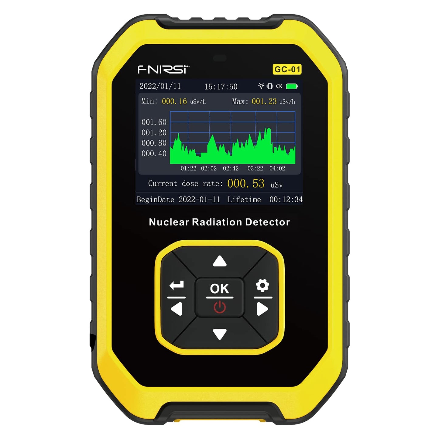 Geiger Counter Nuclear Radiation Detector - Radiation Dosimeter with LCD Display, Portable Handheld Beta Gamma X-ray Rechargeable Radiation Monitor Meter, 5 Dosage Units Switched,0.0μSv-500mSv