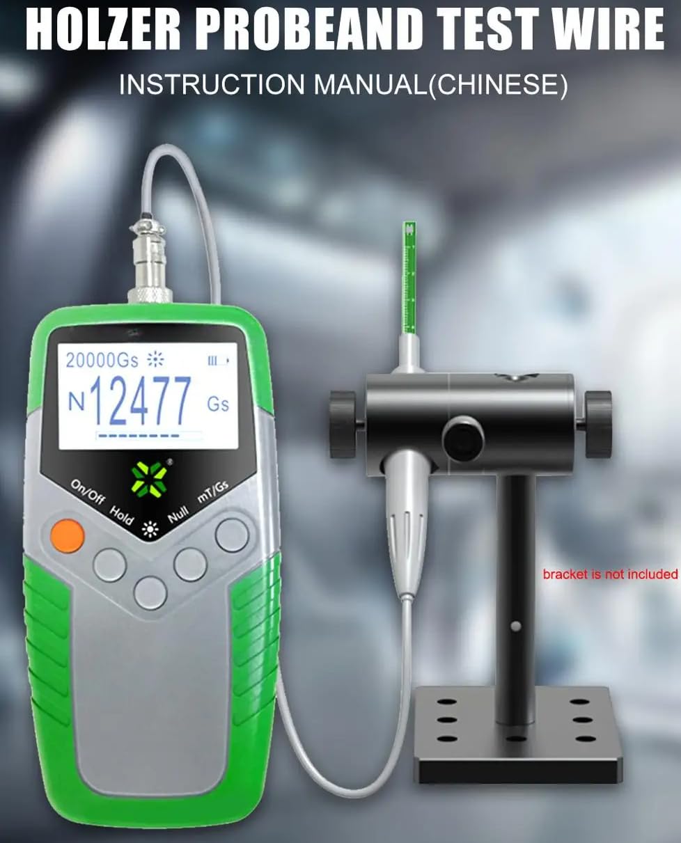 Handheld Digital Tesla Tester Digital, High Precision Gaussmeter with Probe 0-2400mT, Surface Magnetic Field Meters Metal Probe Tool Kit 5% Accuracy