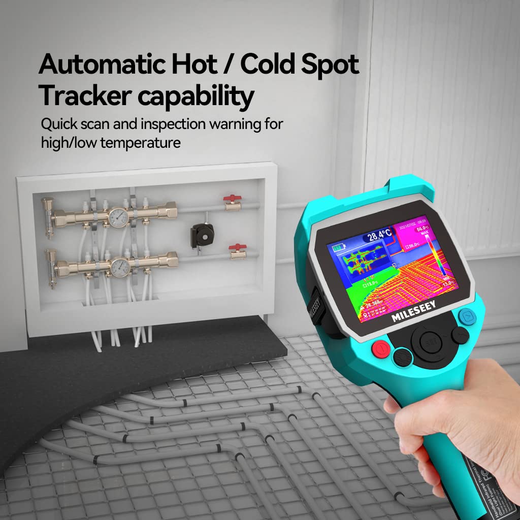 Thermal Imaging Camera, MILESEEY Handheld Dual Camera Infrared Thermal Imager, 3.5 Inch LCD Display IP65 Waterproof Rechargeable 6 Palettes Thermal Camera with Auto Track Cold and Hot Spots Function