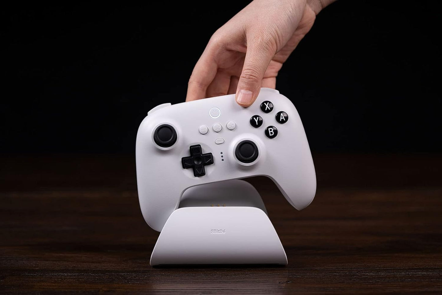 8Bitdo Ultimate Bluetooth & 2.4g Controller with Charging Dock 22 Play Hours, Wireless Switch Controller Gaming Controller USB Cable Gamepad for Switch and Windows (White)