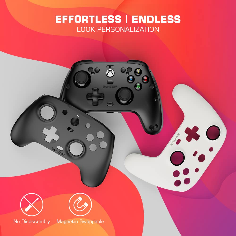 G7 Wired Controller for Xbox Series X|S, Xbox One, Windows 10/11 Black - with Interchangeable White Faceplate No Delay 3.5mm Studio Jack 4 Vibration Motors