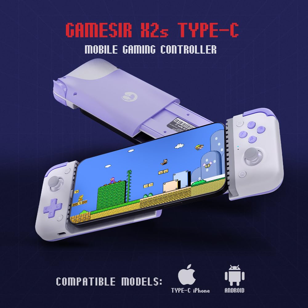 X2s Type-C iPhone 15/Android Controller, Game Controller, Home Effect Stick & Trigger, Pass-Through Charging, Compatible with iPhone 15 Series (USB-C), Turbo Function, Compatible with XGP and
