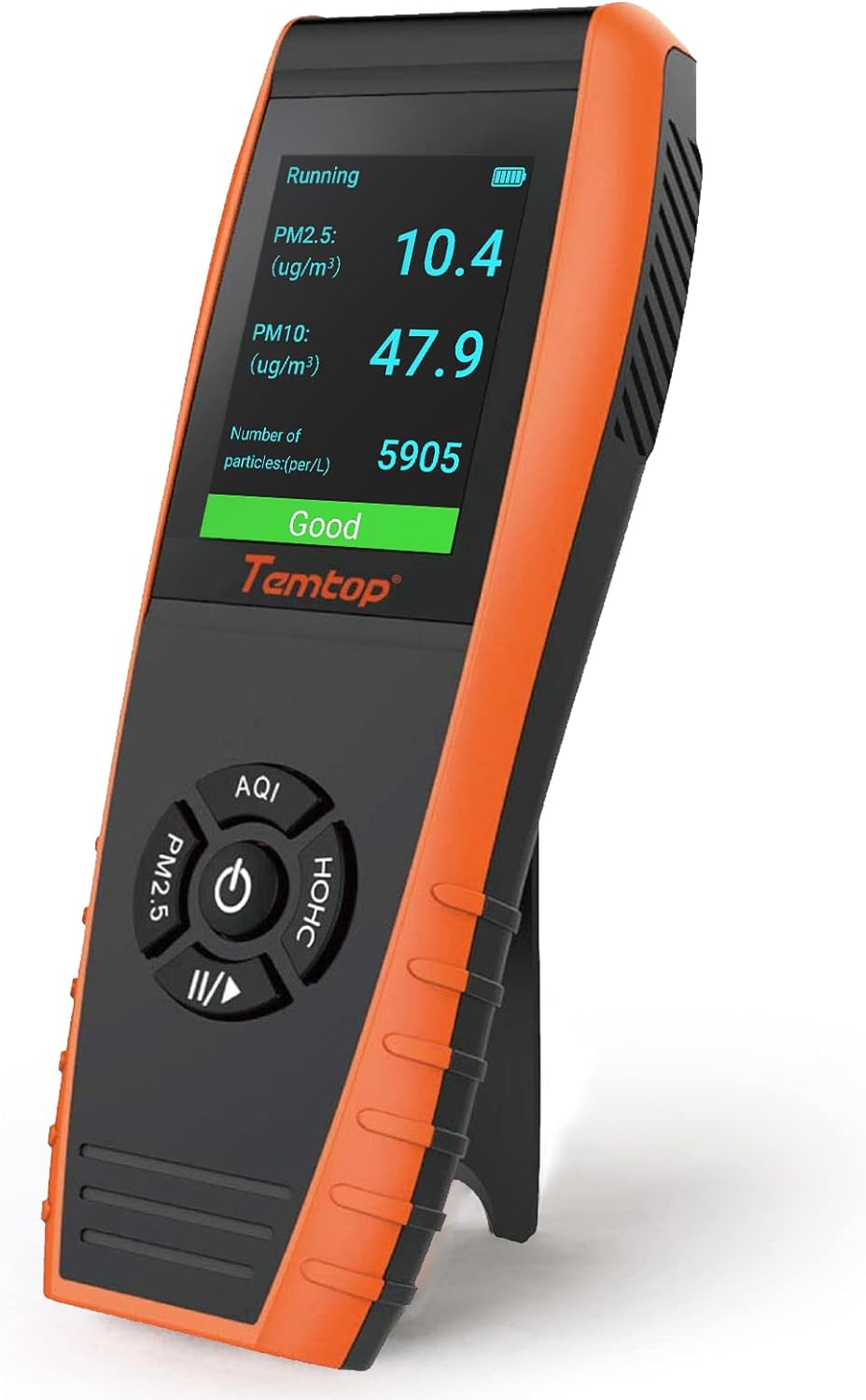 Temtop Air Quality Monitor Professional PM2.5 PM10 Meter Temperature and Humidity Formaldehyde Tester Indoor Outdoor TVOC AQI Air Pollution Detector (LKC1000S+)