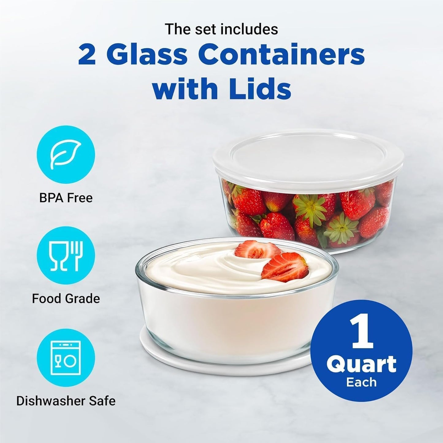 CALMORA Ultimate Probiotic Yogurt Maker w/Adjustable Time & Temp Control - Make Trillions of Live Probiotics (Two 1-Quart Containers) - Best Xmas Gifts & Presents for Men & Women