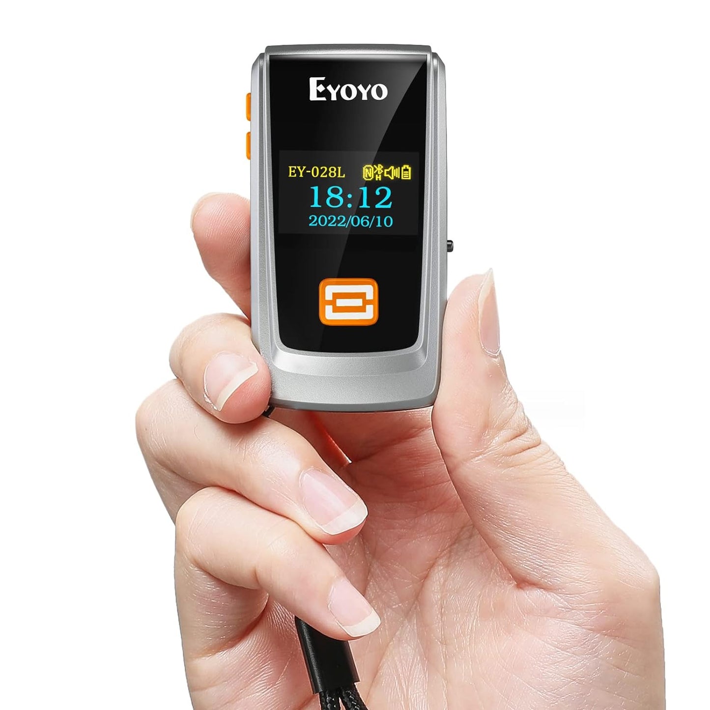 Mini Bluetooth Barcode Scanner with LCD Display,1D Laser Portable USB Wireless Book Bar Code Scanner Reader for Library Classroom Inventory, Compatible with iPhone iPad Android iOS POS Laptop