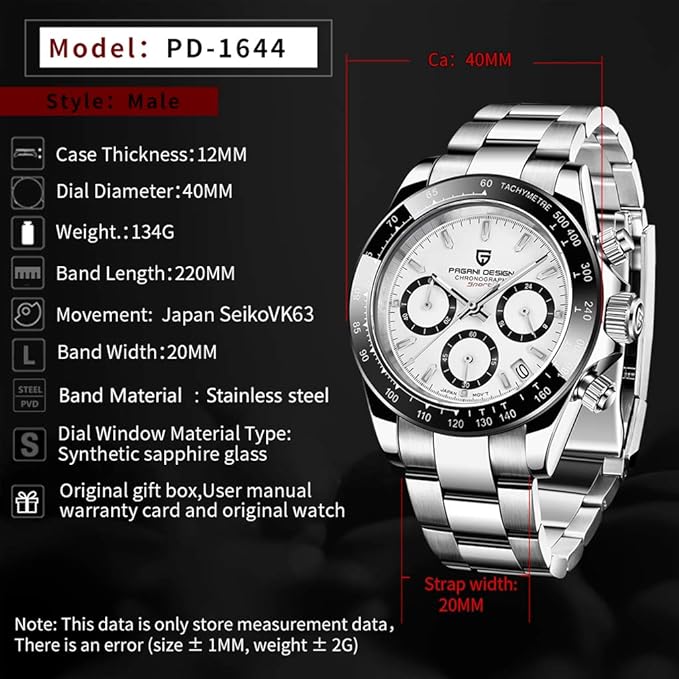 Men’s Watches Full Stainless Steel Analogue Quartz Wrist Watch for Men Luxury Waterproof Dress Wristwatch Date, Steel-White, Quartz Movement