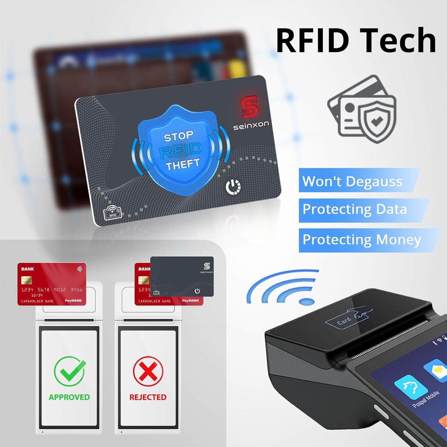 Wallet Finder RFID Blocking Card IP68 Item Tracker Works with Apple Find My APP & Network with Recharge Clip (iOS Only)