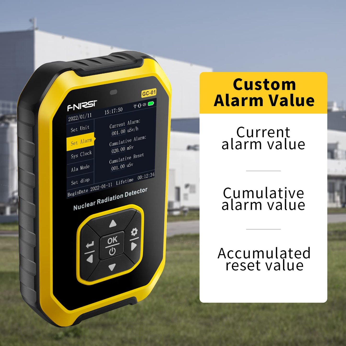 Geiger Counter Nuclear Radiation Detector - Radiation Dosimeter with LCD Display, Portable Handheld Beta Gamma X-ray Rechargeable Radiation Monitor Meter, 5 Dosage Units Switched,0.0μSv-500mSv