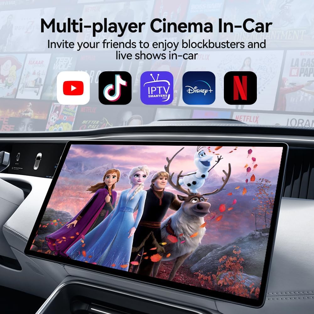Carlinkit Android 13 Ai Box LED Version, Qualcomm 8 Cores, 8+128GB, 3-in-1 Adapter with 4G Cellular, Streaming Video, SIM/TF Card, Built-in Google Play, Only Suitable for Factory Wired CarPlay Cars