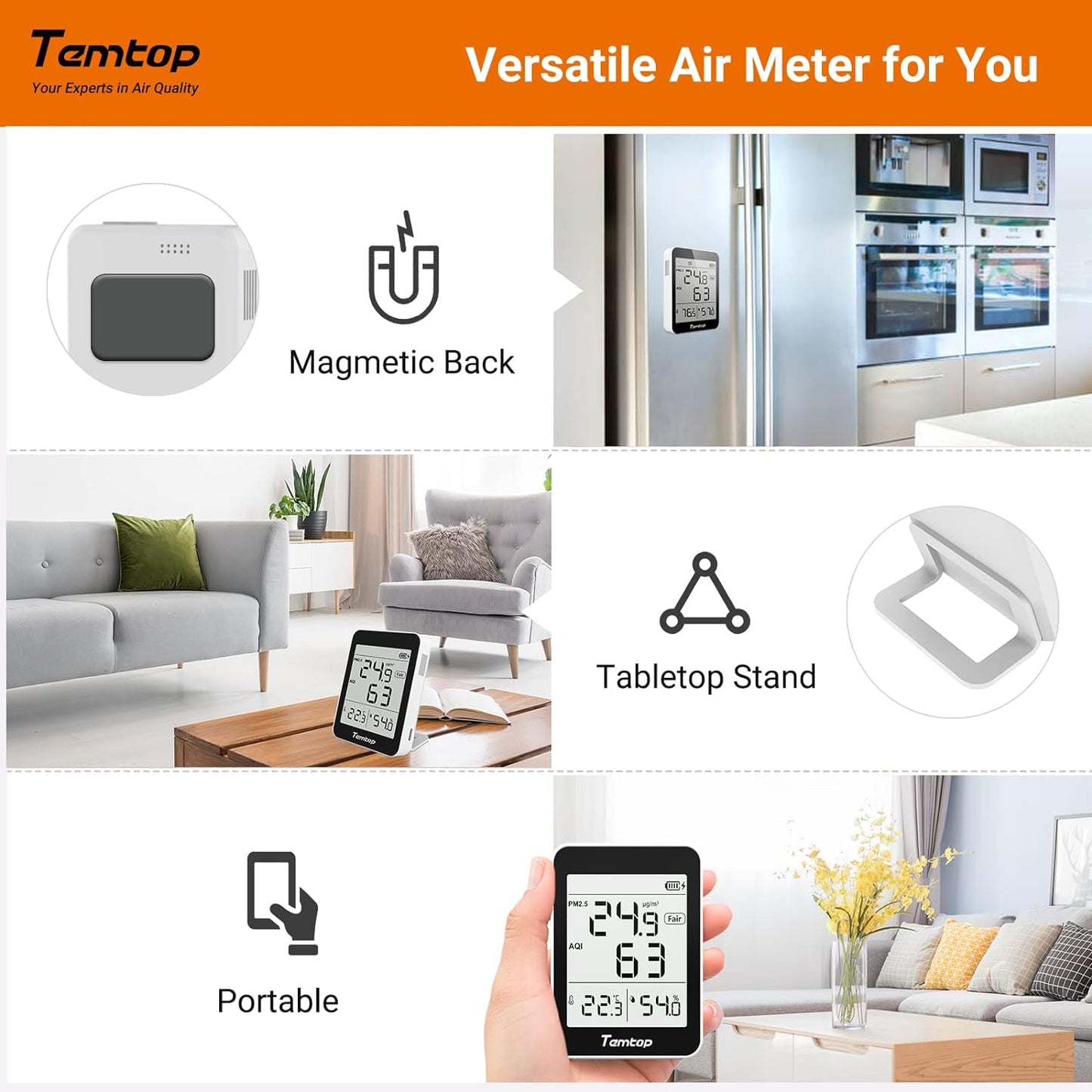 Indoor Thermometer ๐ฃ๐ ๐ฎ.๐ฑ ๐๐ค๐ Air Quality Monitor Beyond Temperature Humidity Meter