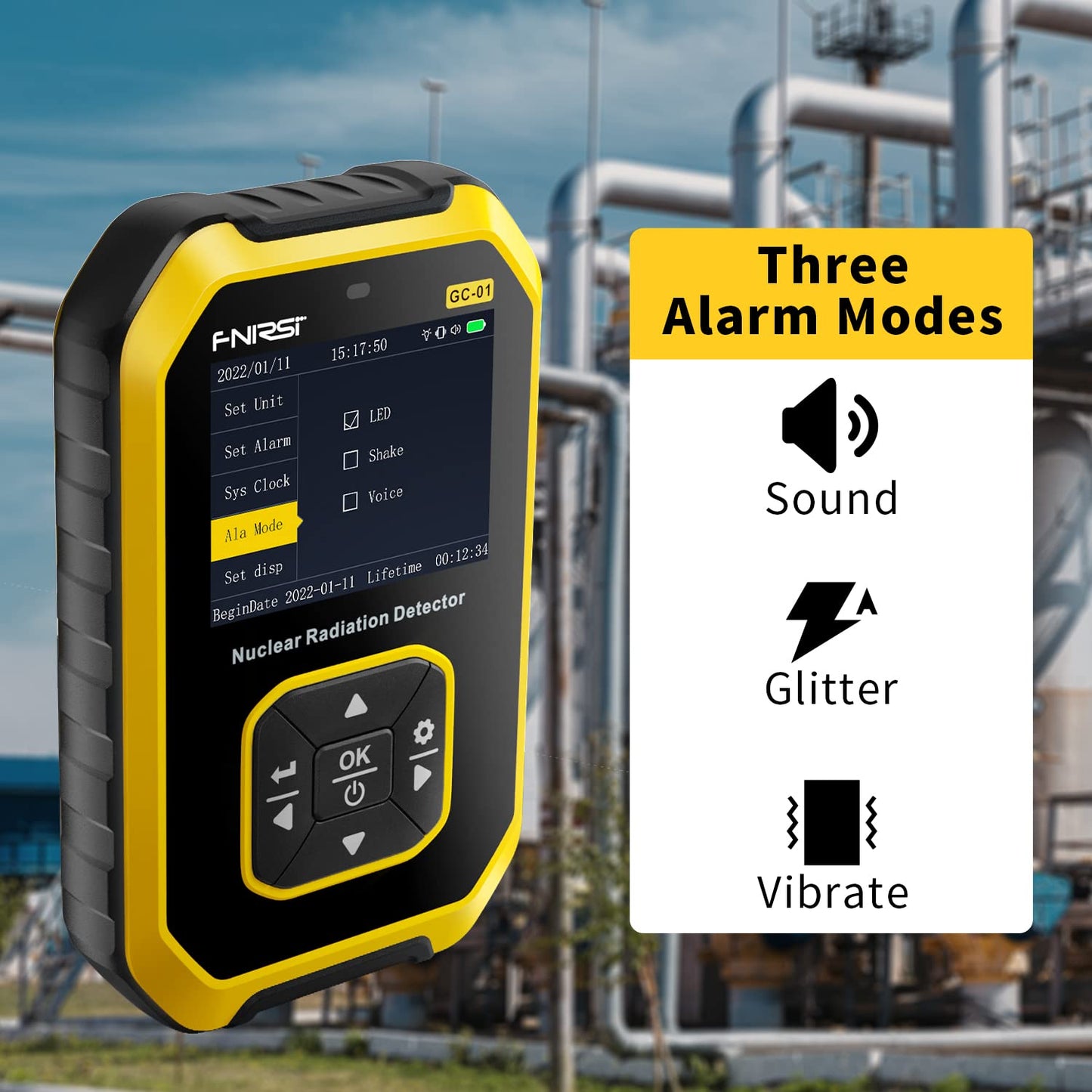 Geiger Counter Nuclear Radiation Detector - Radiation Dosimeter with LCD Display, Portable Handheld Beta Gamma X-ray Rechargeable Radiation Monitor Meter, 5 Dosage Units Switched,0.0μSv-500mSv
