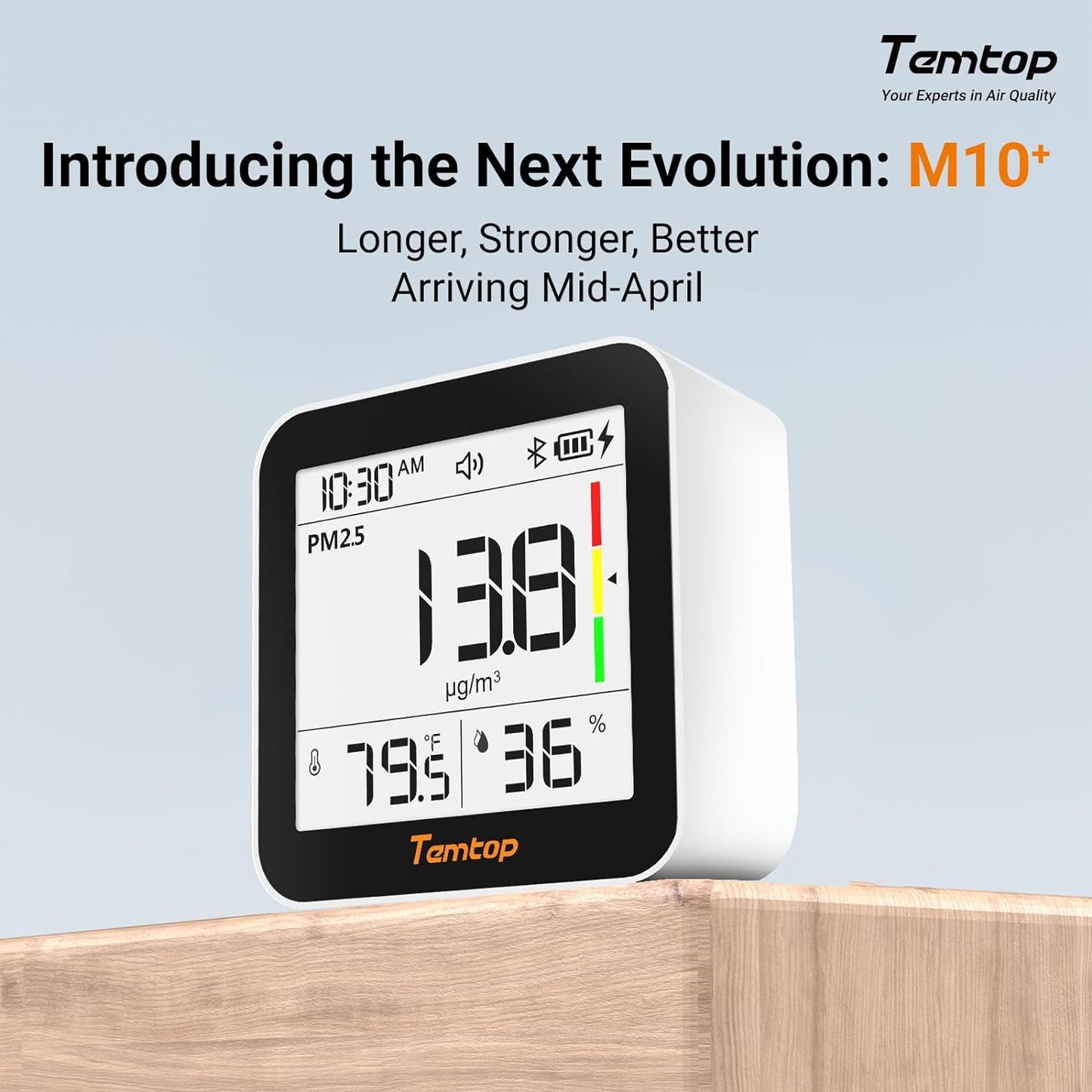 Temtop 4 in 1 Air Quality Monitor PM2.5 Formaldehyde TVOC Detector Indoor Air Pollution Detector Air Quality Tester for Home School Office Hospital (M10)