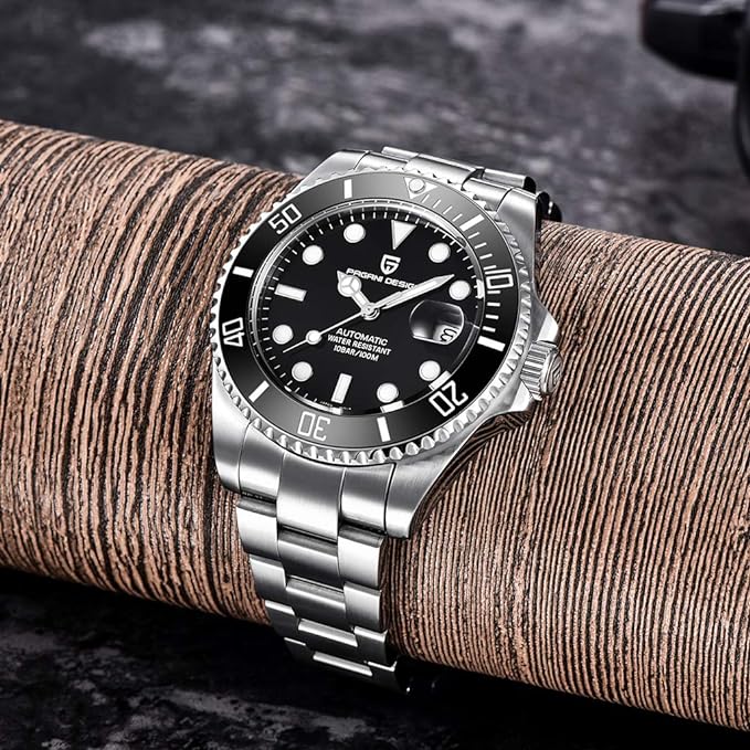 Men’s Watches Full Automatic Mechanical Wrist Watch for Men Stainless Steel Fashion Casual Business Dress Analogue Watch Man