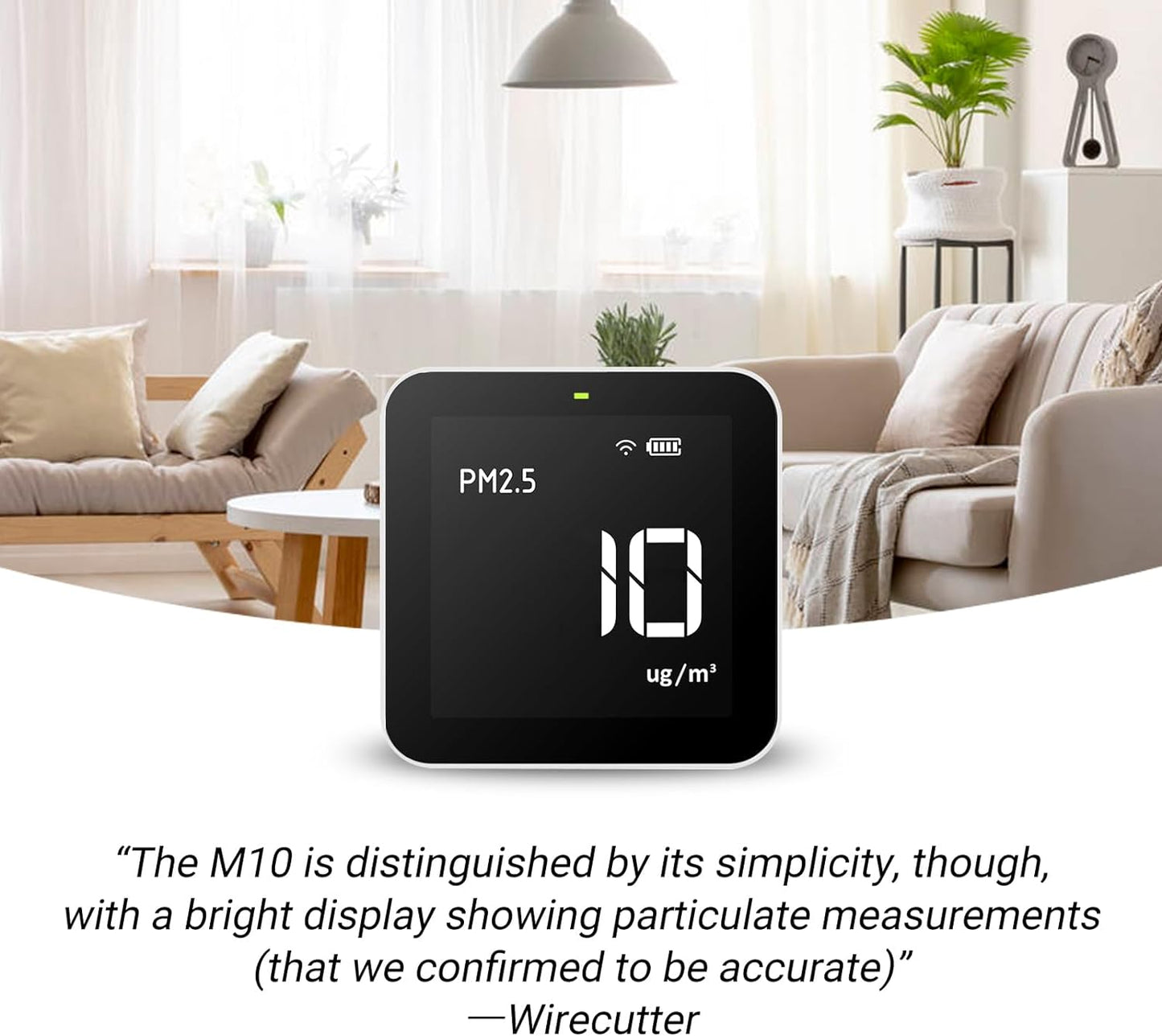 Temtop 4 in 1 Air Quality Monitor PM2.5 Formaldehyde TVOC Detector Indoor Air Pollution Detector Air Quality Tester for Home School Office Hospital (M10)