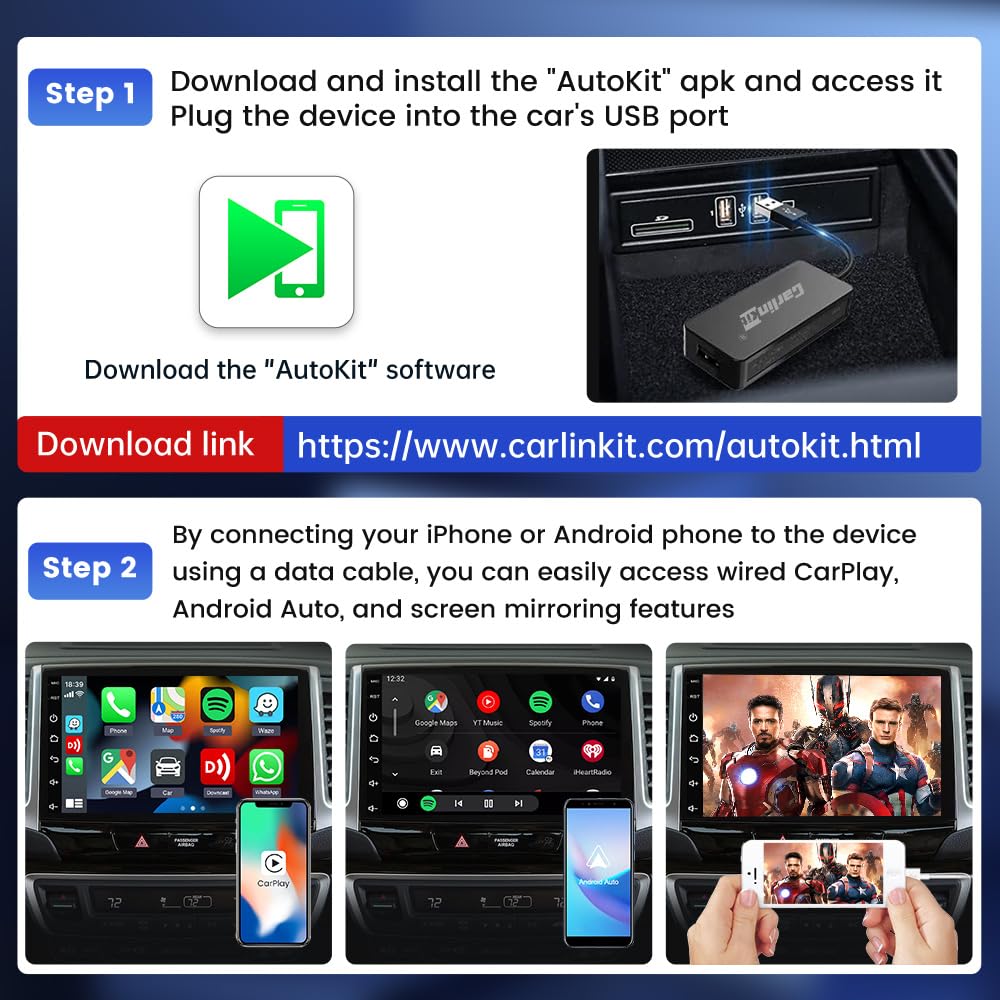 Carlinkit-CCPA for Android aftermarket Screen, Need to Install autokit apk, Screen mirroring/Wireless carplay/Wireless Android auto (not Original Wired carplay car)