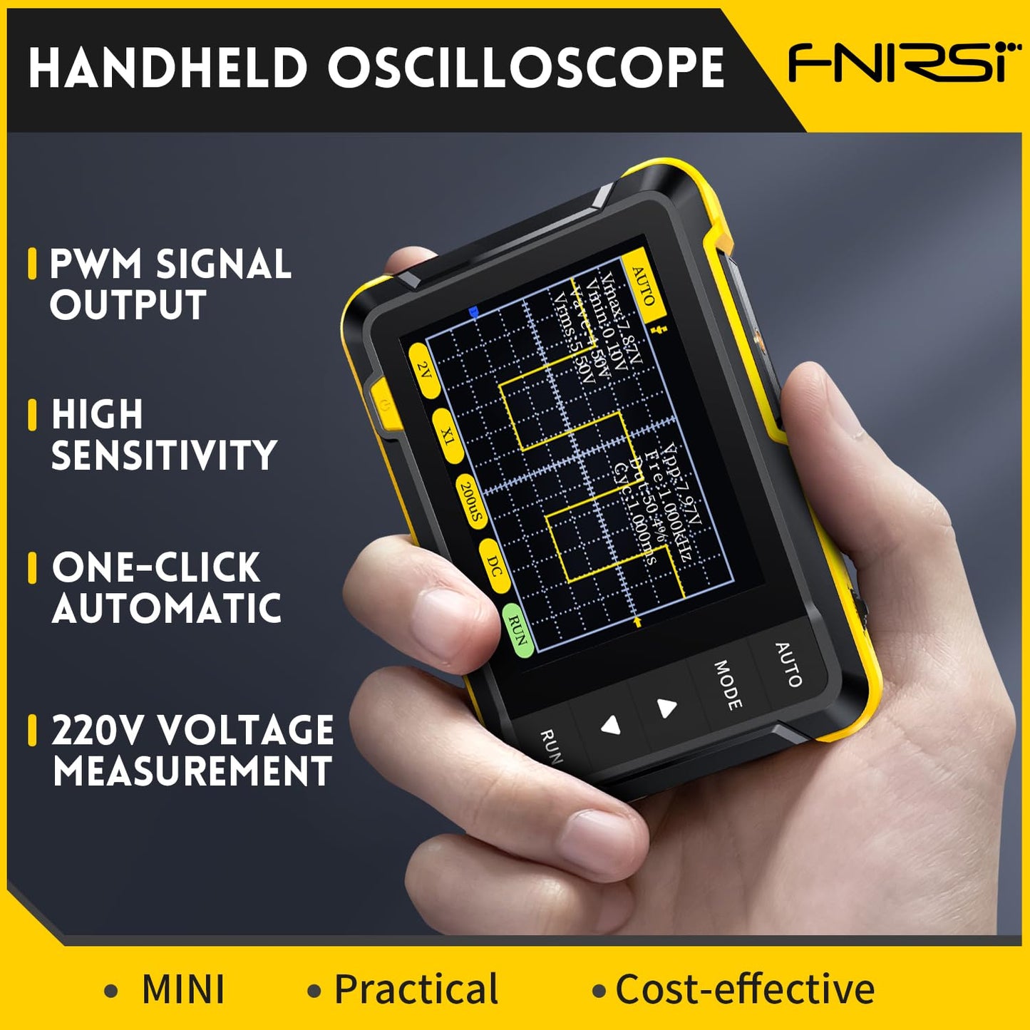 DSO152 Oscilloscope - 2.8" TFT Handheld Digital Oscilloscope Kit Portable Automotive Oscilloscope, 2.5MS/s High Sampling Rate, 200KHz Bandwidth, Trigger Function Auto/Nomal/Single
