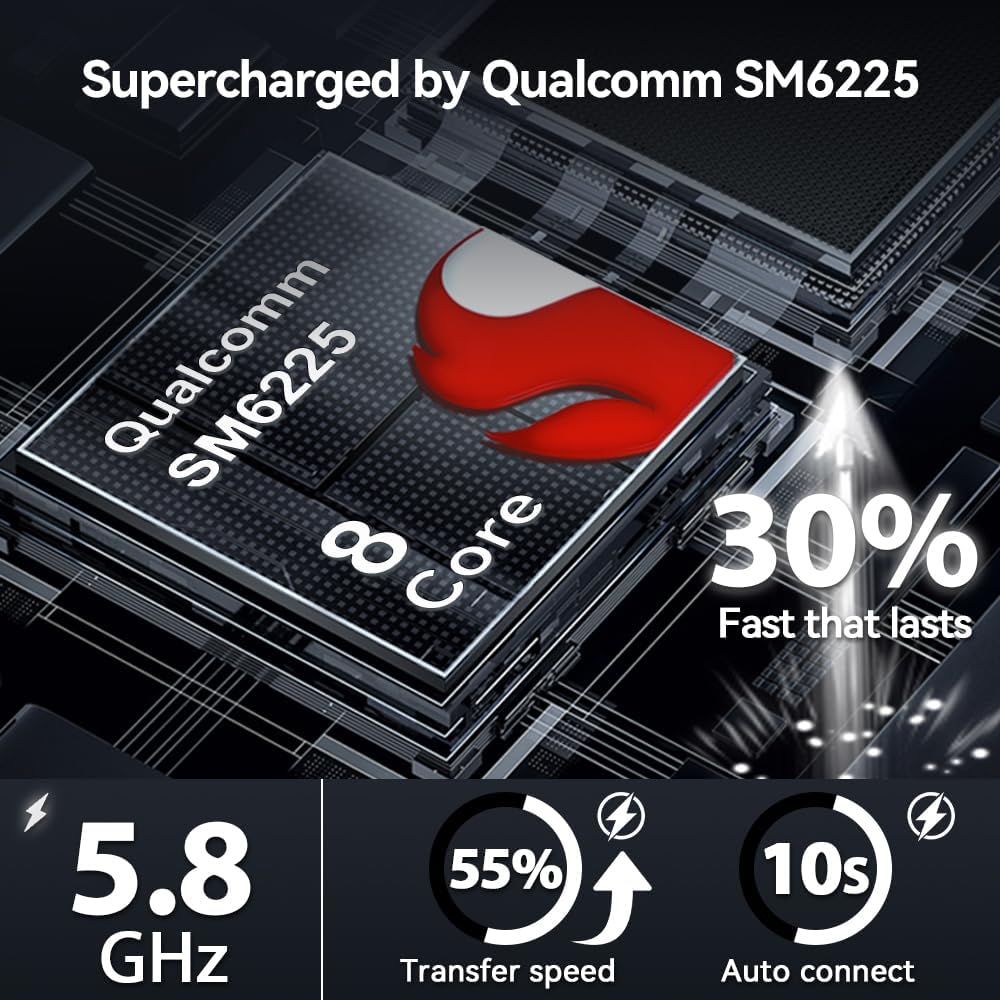 Carlinkit Android 13 Ai Box LED Version, Qualcomm 8 Cores, 8+128GB, 3-in-1 Adapter with 4G Cellular, Streaming Video, SIM/TF Card, Built-in Google Play, Only Suitable for Factory Wired CarPlay Cars
