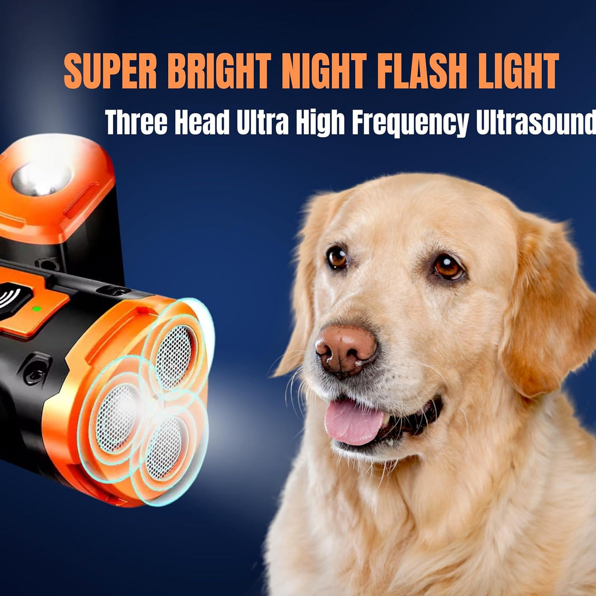 Ultrasonic Dog Repellent Device - 50ft Range, Rechargeable