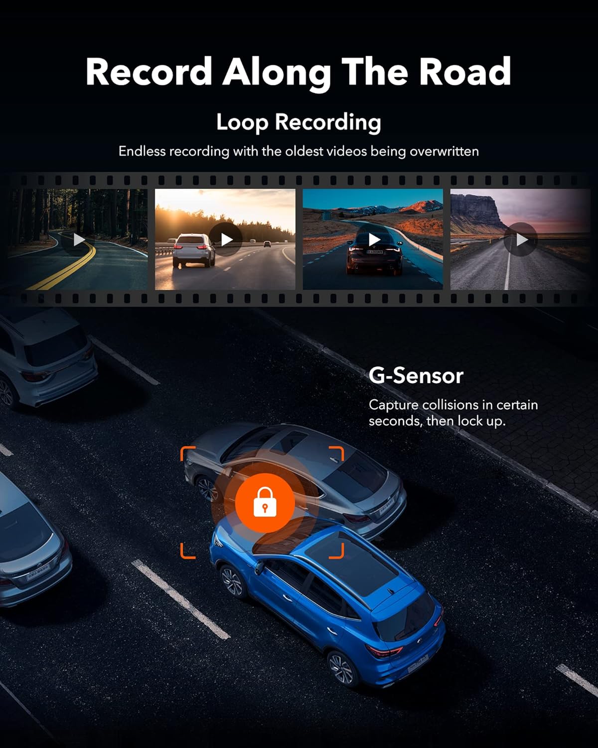 WOLFBOX G930 4K 10" Rear View Mirror Camera, Dash Cam Front and Rear for Car with 32GB Card, Touch Screen Smart Rear View Mirror Backup Camera, Parking Monitor, Reverse Assist, GPS, Support 256GB Max
