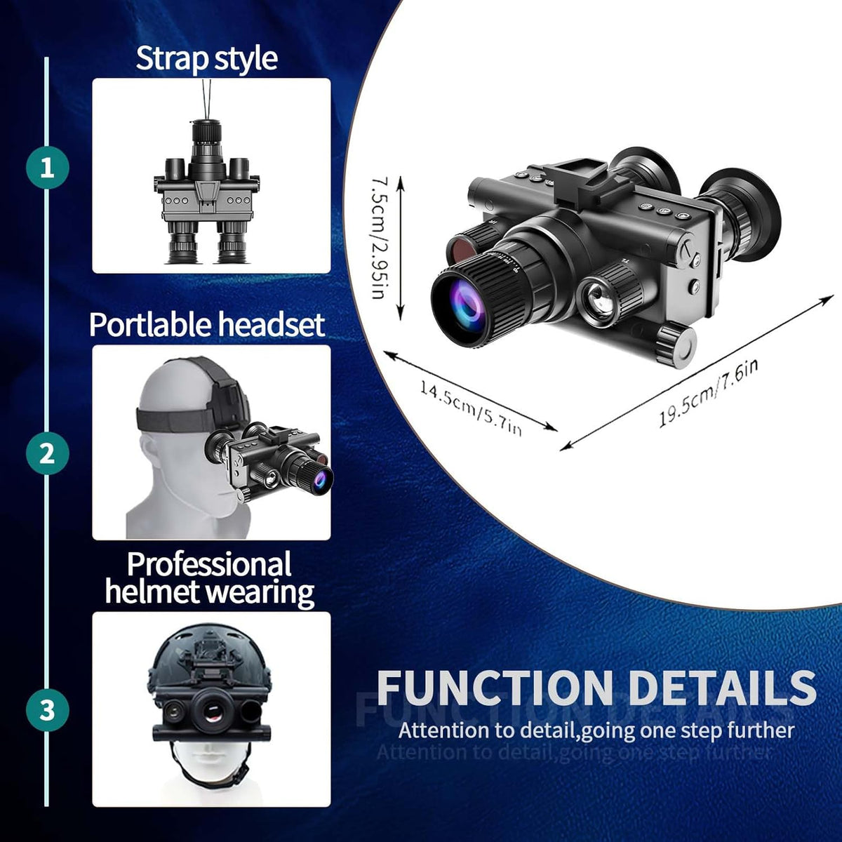 Calmora 4K Digital Infrared Head Mounted Night Vision Goggles for Adults, Thermal Goggles Military Tactical Night Vision Binoculars with 32G Memory Card