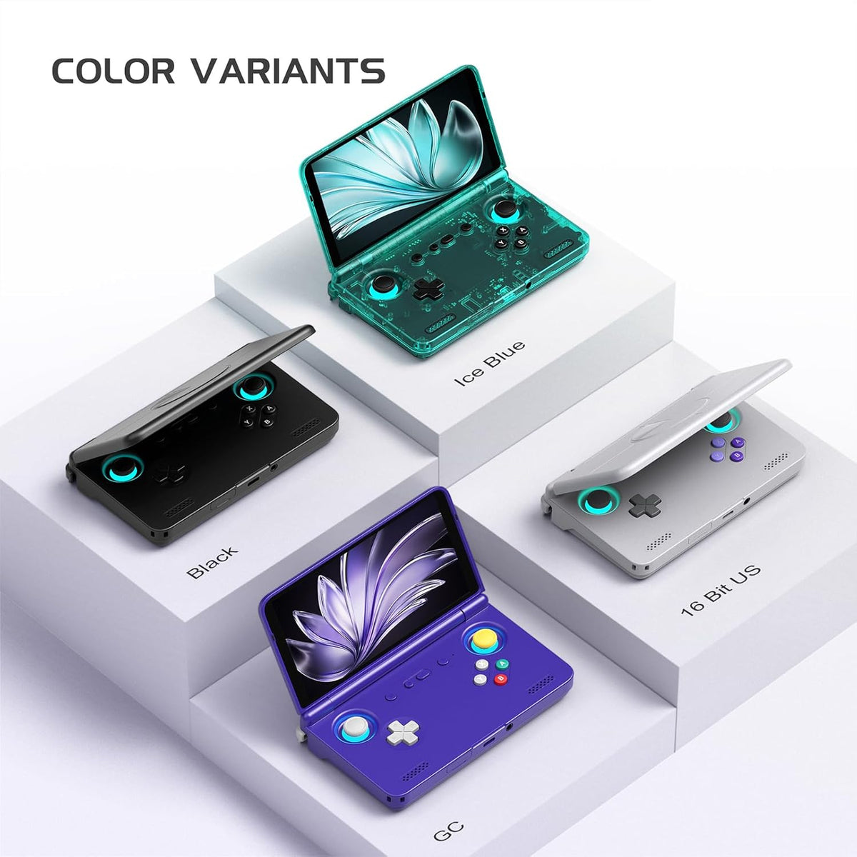 CALMORA Retroid Pocket Flip 2 Retro Game Console, 5.5" AMOLED 1080P Display, Hall Effect Sticks, 5000mAh Battery, Portable Android Handheld (Black)
