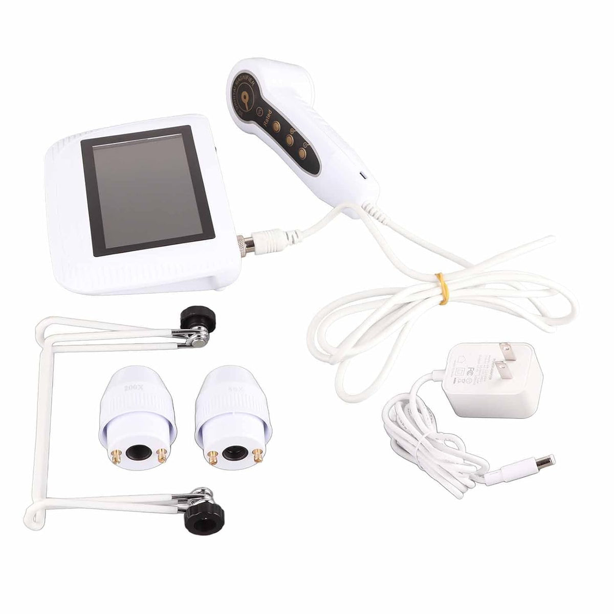 CALMORA Skin Hair Analyser,5 in 50X/200xLens LCD Digital Microscope Rechargeable Portable Scalp Detector Scanner Professional Scalp Hair Follicle Oil Magnifying Detector Skin Pigm