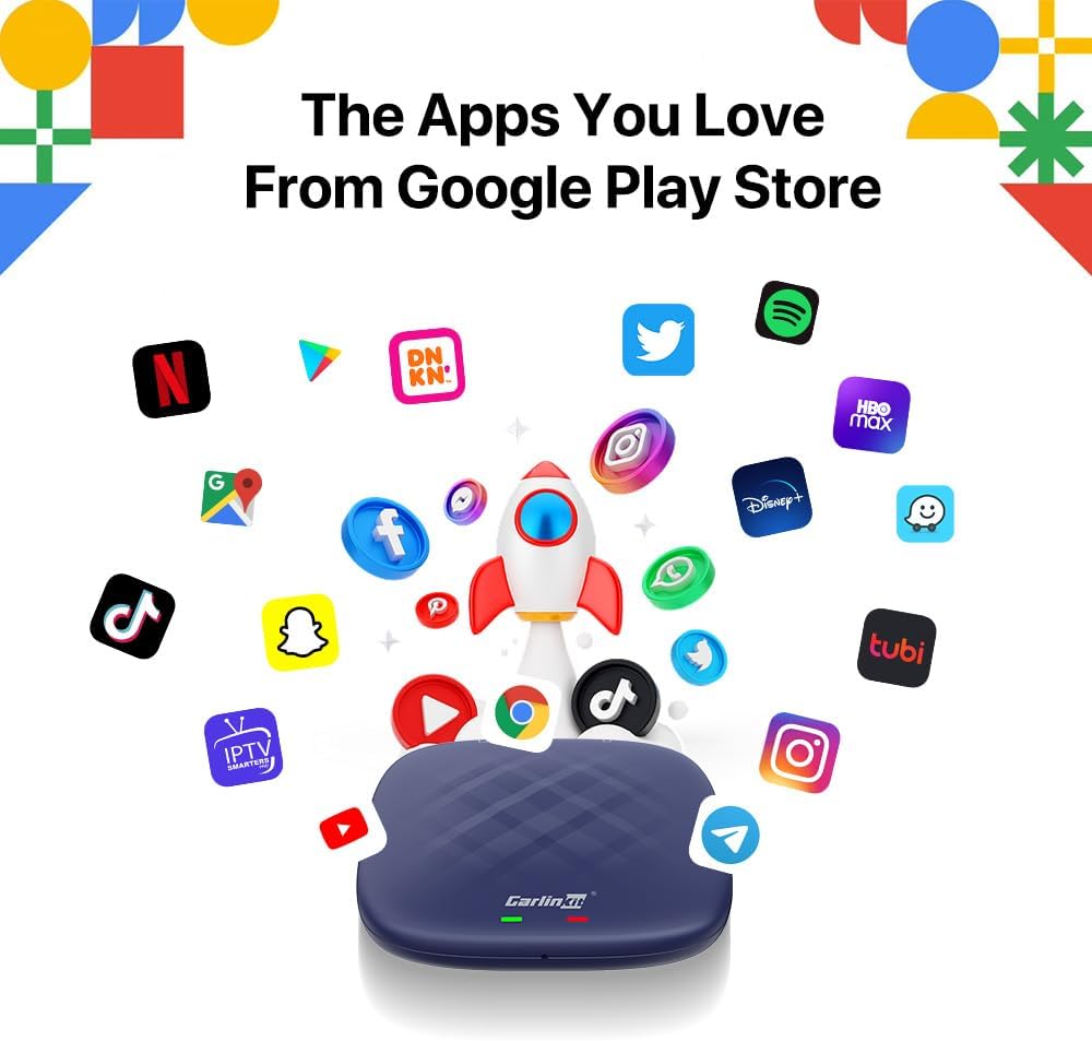 CarlinKit Android 13.0 CarPlay Ai Box Ultra, 8GB+128GB, Snapdragon QCM 6125, 33% Performance Increase, Support Wireless CarPlay/Android Auto, Built-in Google Play Store