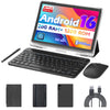CALMORA Android 16 10Inches Tablets, 20GB RAM 128GB ROM 1TB Expandable, 2GHz Octa-core Processor, 2 in 1 Tablet with Stylus Mouse Keyboard Case, 5G WiFi6, BT 5.0, 6000mAh, Widevine L1, GMS