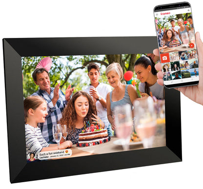 Calmora 10.1 Inch 32GB WiFi Digital Picture Frame 1280x800 IPS LCD Touch Screen, Auto-Rotate, Wall Mountable, 32GB Memory, Share Photos/Videos Instantly via Frameo App from Anywhere
