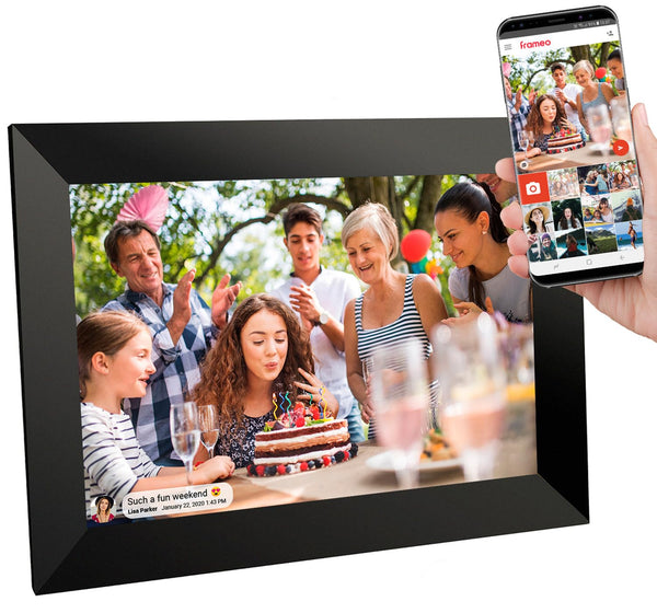 Calmora 10.1 Inch 32GB WiFi Digital Picture Frame 1280x800 IPS LCD Touch Screen, Auto-Rotate, Wall Mountable, 32GB Memory, Share Photos/Videos Instantly via Frameo App from Anywhere
