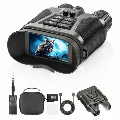 4K Night Vision Binoculars, Night Vision Goggles for Adults - 5000mAh Battery, 8X Digital Zoom, 1968FT Infrared Nightvision | 3" HD Display & 32GB Card for Hunting, Camping, Travel