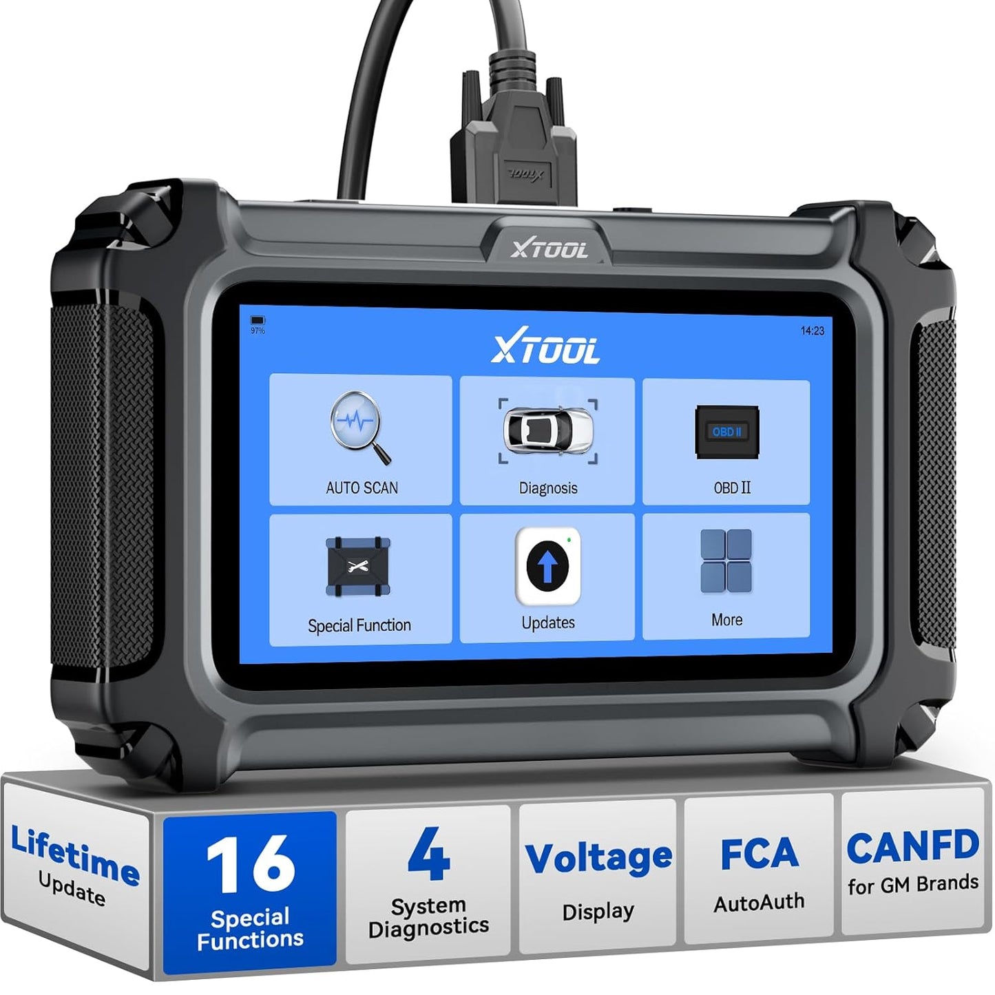 CALMORA XTOOL D5S OBD2 Scanner Code Reader 2024 for Cars and Trucks with 15 Reset Functions, Crank Sensor Relearn, FCA AutoAuth, CAN FD for GM, ABS Engine SRS Transmission Tool