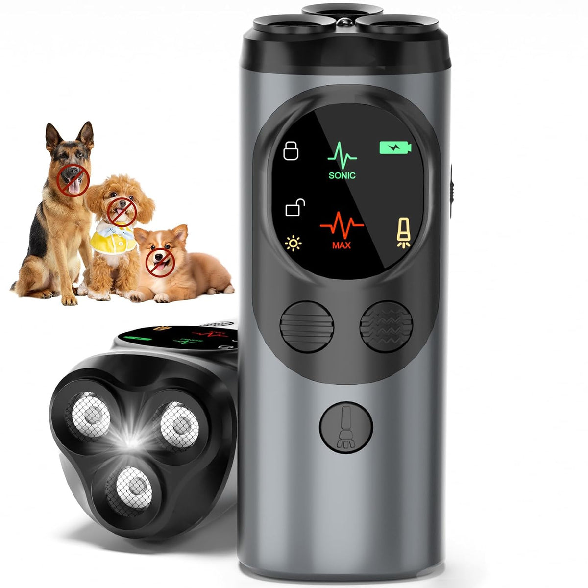 Calmora 3-in-1 Anti-Barking Device – Stop Dog Barking Trainer with LED