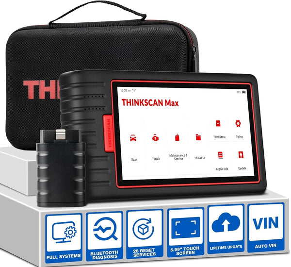 Calmora Thinkscan Max Car Diagnostic Scan Tool for All Vehicles All System OBD2 Scanner with 28 Maintenance Functions , AutoVIN /IMMO /EPB /BMS/SAS/ABS Bleeding/TPMS Sevices etc