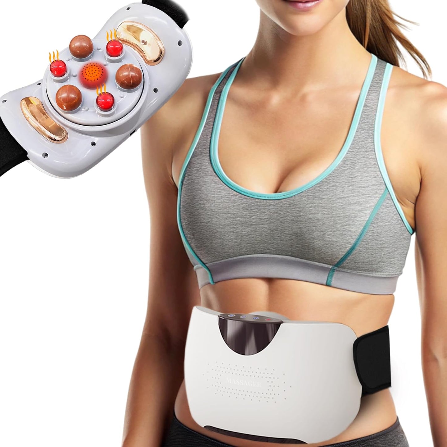 CALMORA Electric Abdominal Massager, Stomach Massager for Digestion, Belly Cellulite Massage for Flattening Belly, Relieves Discomfort Caused by Bloating, Constipation, Stomach Pain