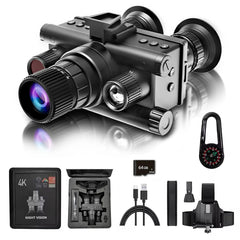 Calmora 4K Digital Infrared Head Mounted Night Vision Goggles for Adults, Thermal Goggles Military Tactical Night Vision Binoculars with 32G Memory Card