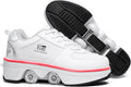 CALMORA Roller Skates for Women Outdoor,Shoes with Wheels for Girls/Boys,Kick Rollers Shoes Retractable Adults/Kids, Quad Roller Skates Men, Unisex Skating Shoes Recreation Sneakers, White (39 EU)