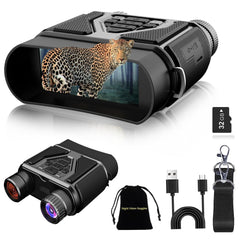 CALMORA Night Vision Goggles Night Vision Binoculars with 5000mAh Rechargeable Battery, 32GB Card, 3" Screen for Camping Hunting & Security