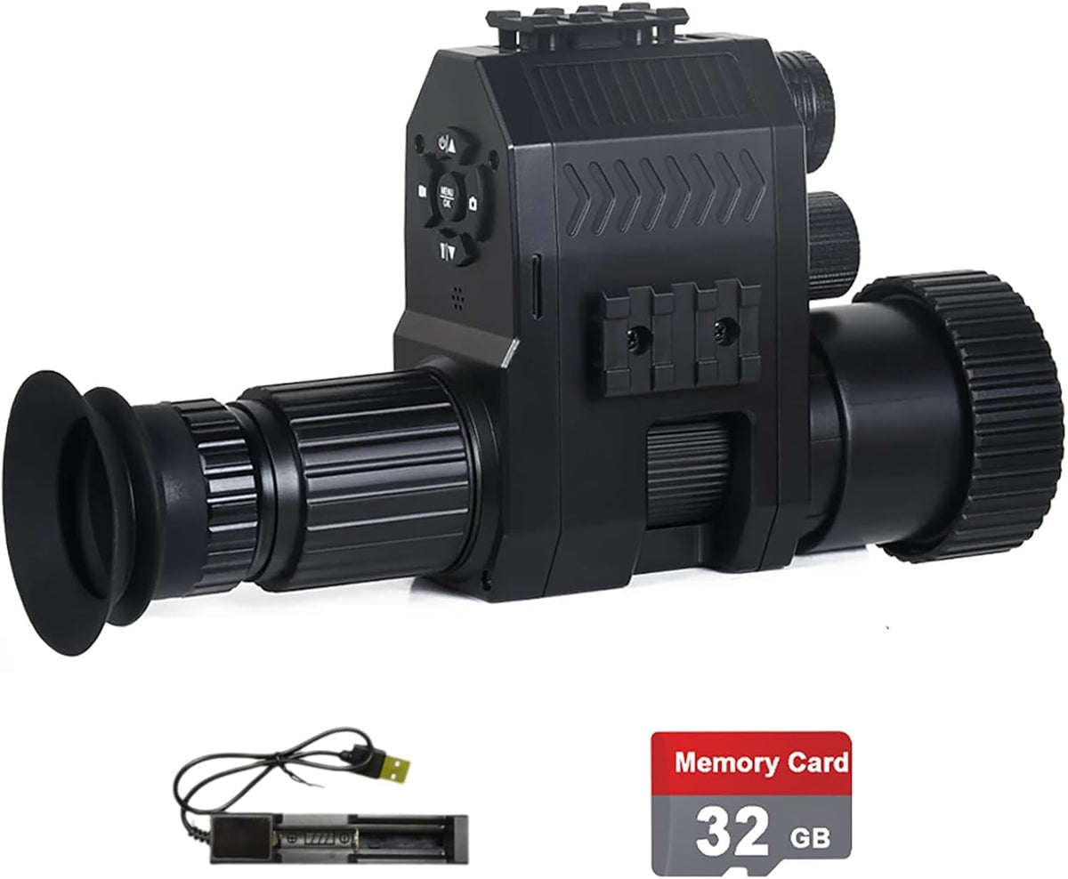 CALMORA Night Vision Monocular 940nm 12mm Super Clear Lens Infrared Night Vision Scope 5X Digital Zoom 3 Levels of Infrared Adjustment with 32GB Memory Card, for Camping/Hunting