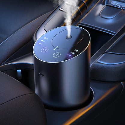Calmora Waterless Car Diffuser, Waterless Diffusers for Essential Oils with Smart Cold Mist & No Leakage, Cordless Aromatherapy Nebulizing Diffuser with Timing & 3 Mist Levels for Car, Room, Office
